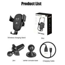 NetHong WIRELESS CAR CHARGER MOUNT, AUTO CLAMP, FAST 15W CHARGING, UK VERSION - Black - View 8