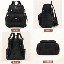 NEWHEY Backpack Purse For Women Fashion PU Leather Backpack For Women Designer Purse Backpack Convertible Women's Backpack Handbags Tote Waterproof Small Backpack Purse For Work Travel Casual, School Backpack - màu đen - Xem 7