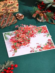 1 Pop-Up Greeting Card, Tulips, Poinsettia Flowers, Magnolia, Orchids, Apple Blossoms, Small Daisies, Suitable For Valentine's Day, Mother's Day, Birthdays, Anniversaries. Surprise Gift For Friends, Gift For Lovers, Gift For Girlfriend, Gift For Mother, Birthday Card, Flower Card