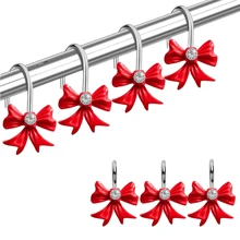 12 piezas Ganchos para cortina de baño de arco de resina rosa para el Día de San Valentín, ganchos de cortina de baño de metal resistente a la oxidación, decoración de baño, flores para el Día de la Madre, regalos personalizados para mamá, regalos de última hora, ideas para el Día de la Madre, regalos para el Domingo de la Madre, tarjetas hechas a mano para mamá, los mejores regalos para el Día de la Madre por menos de $50, accesorios de baño para decoración de otoño, de vuelta a la escuela - multicolor - Ver 5