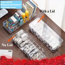 1 pièce Boîte de rangement pour tiroir en PS, boîte de rangement anti-poussière pour câble de données, boîte de rangement pour câble de données, boîte de rangement pour câble de bureau, plateau de rangement pour tiroir de bureau loisir et espace, convient pour la décoration de la maison, la décoration d'automne, la décoration des fêtes, la décoration de la chambre, la décoration de la maison, la décoration d'automne, la décoration de la chambre. Cadeaux pour femmes et filles. - Multicolore - Voir 3