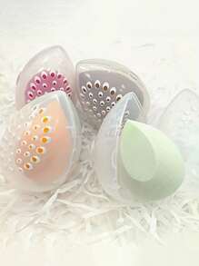 1PC Makeup Sponge Storage Box Beauty Sponge Stand Storage Box Makeup Blender Powder Puff Overhead Cosmetic Transparent Powder Puff Box - Organize Your Makeup Sponges (Not Including Beauty Eggs) With This Portable And Compact Storage Box,For Holiday Beach, Bathroom Collection, Bedroom Collection, Large Capacity