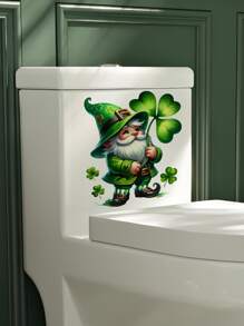 1pc St. Patrick's Day Dwarf Decal - Self-Adhesive Waterproof PVC Sticker With Herringbone Pattern, Square Shape For Bathroom, Window, Fridge & Ceramic Surface Decor Gifts Birthday Graduation Room Decor Home Decor Wall Decor Bathroom Decor Bedroom Decor Room Decoration Stuff Living Room Decor House Decor Home Decor Living Room Wall Art Wall Paper Stickers