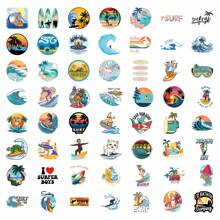 55 pièces Autocollants de plage de surf pour journaux, ordinateurs portables, bagages, pare-chocs, téléphones portables, scrapbooks, scooters, casques, autocollants et décalcomanies de voyage de voiture de dessin animé. Ces autocollants peuvent ajouter beaucoup de plaisir à votre vie.