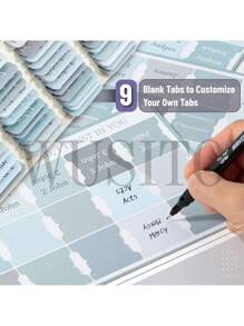 圣经标签，75 个标签，男女适用的塑封圣经标签，研读版圣经标签，圣经索引标签，圣经书本标签，圣经标签标签。，学校用品，返校 - Blue Shades - 查看 6