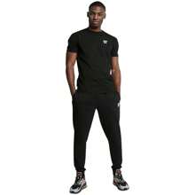 11 Degrees Pantalon long noir mince pour hommes
