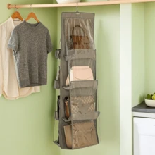 双面透明 6 层收纳袋，衣柜挂衣袋，手提包防尘袋