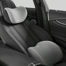 Almohada de cuello para coche de confort, almohada de cabeza de espuma viscoelástica, almohadilla ajustable para el cinturón de hombro, utilizada para aliviar el dolor de cuello al conducir. - Marrón - Ver 6