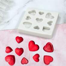 1 pièce Moule en silicone en forme de cœur pour fondant, moule à chocolat en forme de cœur, moule en silicone pour la cuisson, la décoration de gâteaux, l'artisanat du sucre et l'argile polymère pour Noël, la Fête des Mères, la Saint-Valentin, l'Action de grâce, etc.