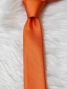 Casual Men's Ties, Perfect For Gifting Friends Slim(5.5cm) - 橘色 - 查看 3
