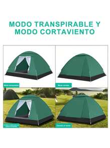 Tiendas Casa Campaña 3 Personas/gran Espacio /fácil Instalar - Verde Oscuro - Ver 3