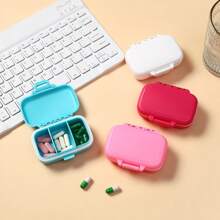 Portable Mini 3-Compartment Pill Organizer - Square Small Medicine Box, Travel Essential, Compact And Practical, Perfect For Storing Pills/Vitamins/Supplements/Capsules