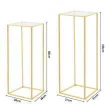 80-100cm Metal Acrylic Flower Stand Pedestal Plinth Display Cake Holder Wedding - Gold - View 6