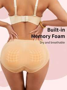 2 件装提臀女士塑身内裤，带可拆卸衬垫无缝内裤