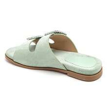 Women's Platform Sandals | Adjustable Thin Straps - Green - View 3