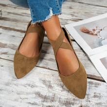 Bailarinas de moda clásicas para mujeres con punta puntiaguda en negro, zapatos planos antideslizantes para exteriores, tenis planos con punta puntiaguda, mocasines planos, bailarinas, bailarinas con lentejuelas brillantes, bailarinas con correa elástica, bailarinas slip-on, bailarinas con estampado de leopardo - Adecuado para fiestas, escuela, uso diario, fitness al aire libre y senderismo - Camel - Ver 6