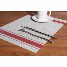 Rectangular Placemat Kit For Table Setting Placemat Dinner Sousplast 30x45cm - Red - View 2