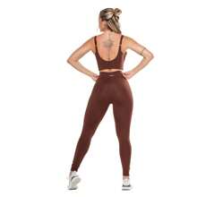 Women's Zero Transparency Set Top + Leggings Polyamide Cold Touch High Compression UV50+ - 鏽棕色 - 查看 3