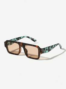 1 pièce Lunettes de mode avec monture noire rectangulaire, style décontracté pour homme. Convient pour les activités de plein air