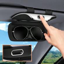 Hộp đựng kính thời trang gắn trên tấm che nắng ô tô, hộp sắp xếp kính mắt cho xe hơi, hộp bảo vệ kính mắt unisex. - màu đen - Xem 11