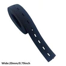 حزام خصر قابل للتعديل بطول 1.8 متر بأسود وأبيض ذو فتحات كاكسسوار خياطة للملابس DIY