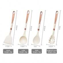 7 pièces d'ustensiles de cuisine en silicone antiadhésif, incluant un support de rangement, un set de cuisine avec spatule et cuillère à motif diamant, un coffret cadeau, incluant spatule, cuillère, et ustensile à spaghettis
