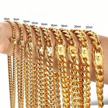Men's Miami Cuban Necklaces, Gold Plated Men's Hip Hop 18K Necklace