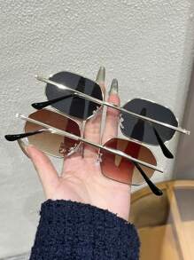 女士新款优雅精致百搭可爱 2 件时尚眼镜适合夏季办公室街拍热带海滩度假时尚配饰户外休闲活动自行车装饰