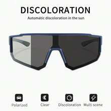 POLASUP 1pc Baby Pink Polarized Coated Lens Geometric Gradient Color Motorcycle Bicycle Nylon TR90 Material Frameless Women Men's Sports Glasses, Breathable And Ventilated, Suitable For All Seasons, Wind/Rain/Mosquito Protection, Impact Resistant (TR90 Melting Point Around 220°C, Molecular Structure Stable, With Memory And Elasticity, Quickly Recovers Original Shape After External Force Compression Or Twisting, Not Easy To Break, Suitable For Sports Or High Frequency Daily Use Scenarios) Autumn Accessories Goggles