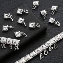1 件 A-Z 字母吊饰模块化手链珠组合，适用于定制手链设计，理想的节日礼物珠宝配饰 - 字母 - 查看 7