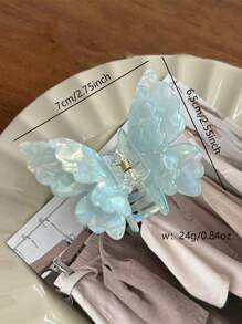 1pc Women's Butterfly Aurora Textured Medium Hair Claw Clip, Vintage Cute Style For Bun/Half-Up Hairstyles, Suitable For Everyday Use,Hair Accessories,Claw Clips,Hair Jaw Clip,Hair Clutch