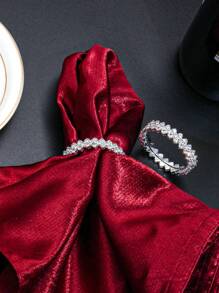 1-4 szt. Proste kryształowe diamentowe obrączki na serwetki, luksusowy wystrój stołu hotelowego i restauracyjnego