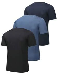[Verano] Conjunto informal de 3 piezas para hombres para actividades al aire libre: Camiseta de manga corta