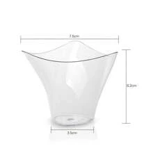100/50/25/10pcs Transparent Wave Shaped Plastic Mousse Cup Dessert Cup Ice Cream Cup , Christmas Party Christmas Decor Christmas Decorations Christmas Gifts And, Halloween Party Halloween Decor Halloween 100ml Plastic Transparent Twist Cup - Transparent - View 4