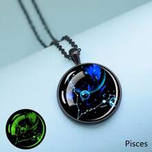 1PC Glow In The Dark Constellation Pendant Necklace Luminous Zodiac Sign Jewelry Men Women Birthday Gift - style - View 9
