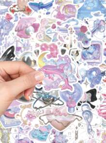 250 件梦想女孩水晶贴纸，适合儿童，水瓶彩色贴纸，笔记本电脑滑板日记手机涂鸦贴花，适合儿童青少年女孩成人礼物 - 彩色 - 查看 3