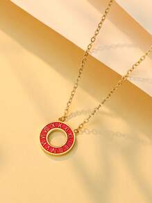 1set/3pcs 2025 New Roman Digital Ring Buckle Gold Color Stainless Steel Zirconia Necklace Earrings Wedding Jewelry Set