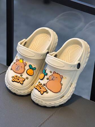 1 双 Capybara 儿童夏季凉鞋，防滑透气封闭式鞋头 EVA 镂空鞋