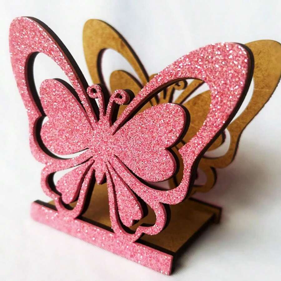 15 SERVILLETEROS DE MARIPOSA ROSA PARA XV AÑOS PORTA SERVILLETAS MIS 15 AÑOS ROSADA