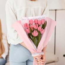 200 Pieces Pipe Cleaners Craft Supplies DIY Chenille Stems Tulip Bouquet Kit Tutorials For Wedding Bouquet,Wedding Gift, For Mother's Day
