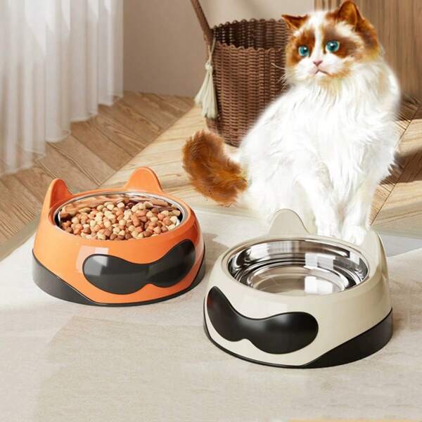 1 Pieza Tazón de acero inoxidable para mascotas de gran capacidad, cuenco de alimentación para gatos y perros, tazón de comida y agua para mascotas