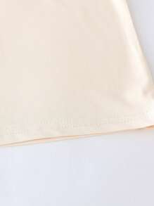 婴幼儿夏季卡通熊领短袖短裤套装 - 杏色 - 查看 5