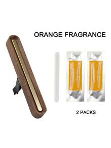 1 件高端复古金属和木质汽车通风口香薰夹式扩散器，带 2 种香味蜡 - 咖啡棕 - 查看 8