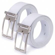Double-Sided Medical Nurse's Formal Belt With Metal Buckle - 白色 - 查看 3