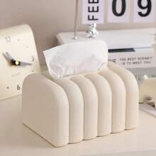 Elegant Beige Bread-Shaped Tissue Box Holder - Durable PP, Easy-To-Use Design For Restaurant And Living Room Decor, Minimalist Home Decor, Oval Luxury & Refined On-The-Go, European & American Luxury PU Leather Tissue Box Home Decor, Mother's Day Gift