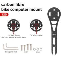 Soporte de computadora de bicicleta de fibra de carbono MOTSUV, extensión integrada para luz de bicicleta y montaje para pantalla de computadora