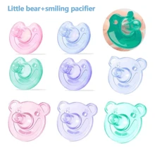 1pc Cute Cartoon Teddy Bear Soft Silicone Pacifier, Biomimetic Breast Milk Like Softness, Soft Silicone Pacifier, Anti Feeding Hand Weaning Pacifier, Good Helper For Soothing Emotions, Suitable For Daily Use - Multicolor - View 2