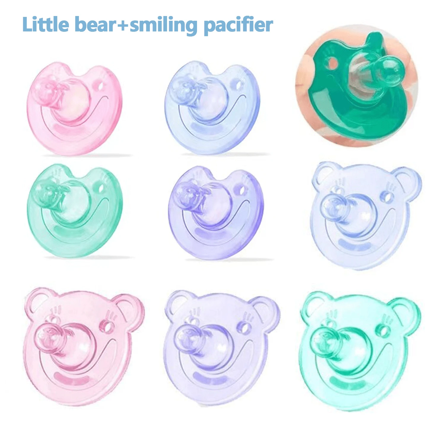 1pc Cute Cartoon Teddy Bear Soft Silicone Pacifier, Biomimetic Breast Milk Like Softness, Soft Silicone Pacifier, Anti Feeding Hand Weaning Pacifier, Good Helper For Soothing Emotions, Suitable For Daily Use