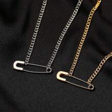 1 pièce Collier épingle de sûreté unique et simple, pendentif chaîne de clavicule au design subtil, accessoire de couple personnalisé