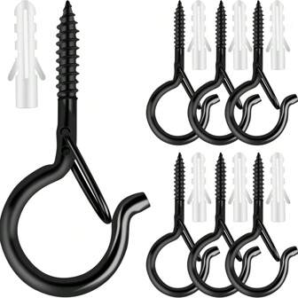 Ganchos de metal de uso pesado para interior/exterior - Perfectos para colgar plantas, luces LED, carillones de viento y decoración de garaje
